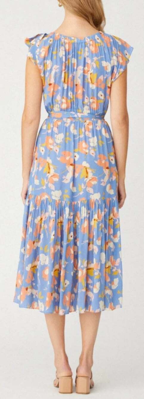 Shoshanna Peony Tossed Floral Midi Dress - Picture 2 of 4